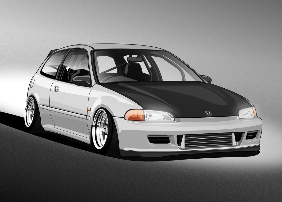 Wallpaper #i2feEpMBSpphPi3-vv0R242 Clean Honda Civic Eg6 Jdm Poster Picture Metal Print Paint by Flux