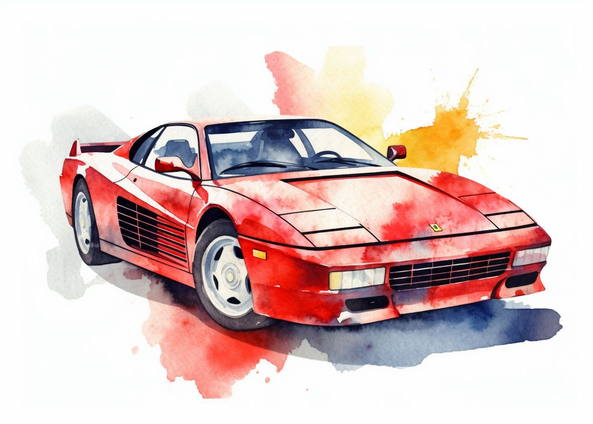 Wallpaper #gCanmJcBNyflpn9rRocG68 Ferrari Testarossa Poster Picture Metal Print Paint by Holzkovic