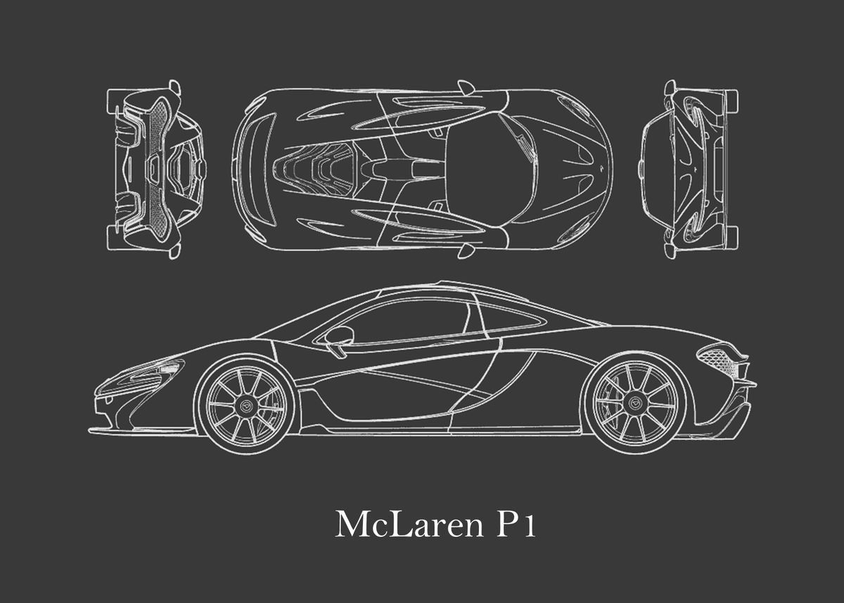 Wallpaper #6vQWOpMBKFX8bn3rLHev379 Mclaren P1 Poster by B W Arts Displate
