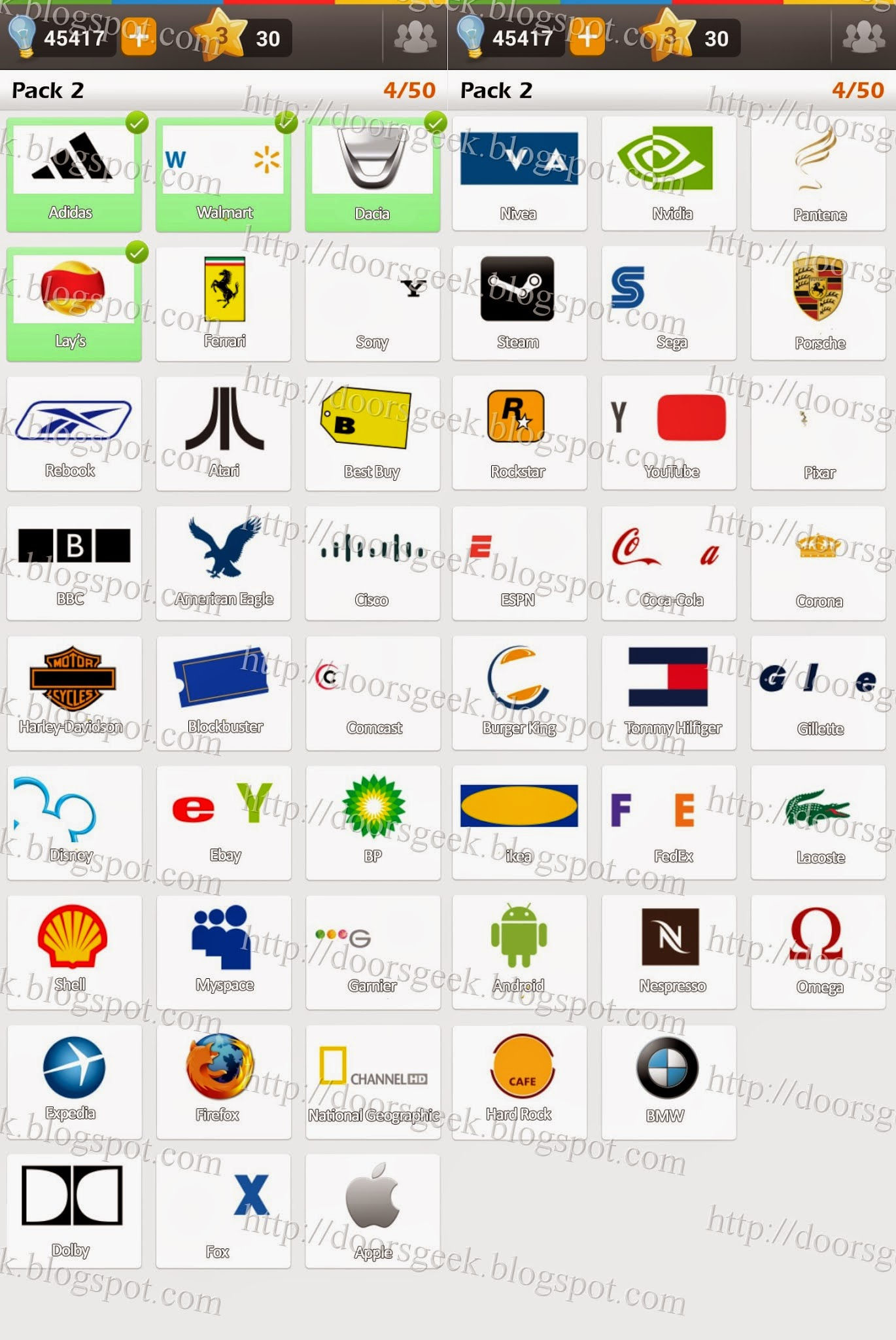 Wallpaper #QOpKV5MBlwTYPL18aBFH441 Logo Game Guess the Brand Regular Pack 2 Doors Geek
