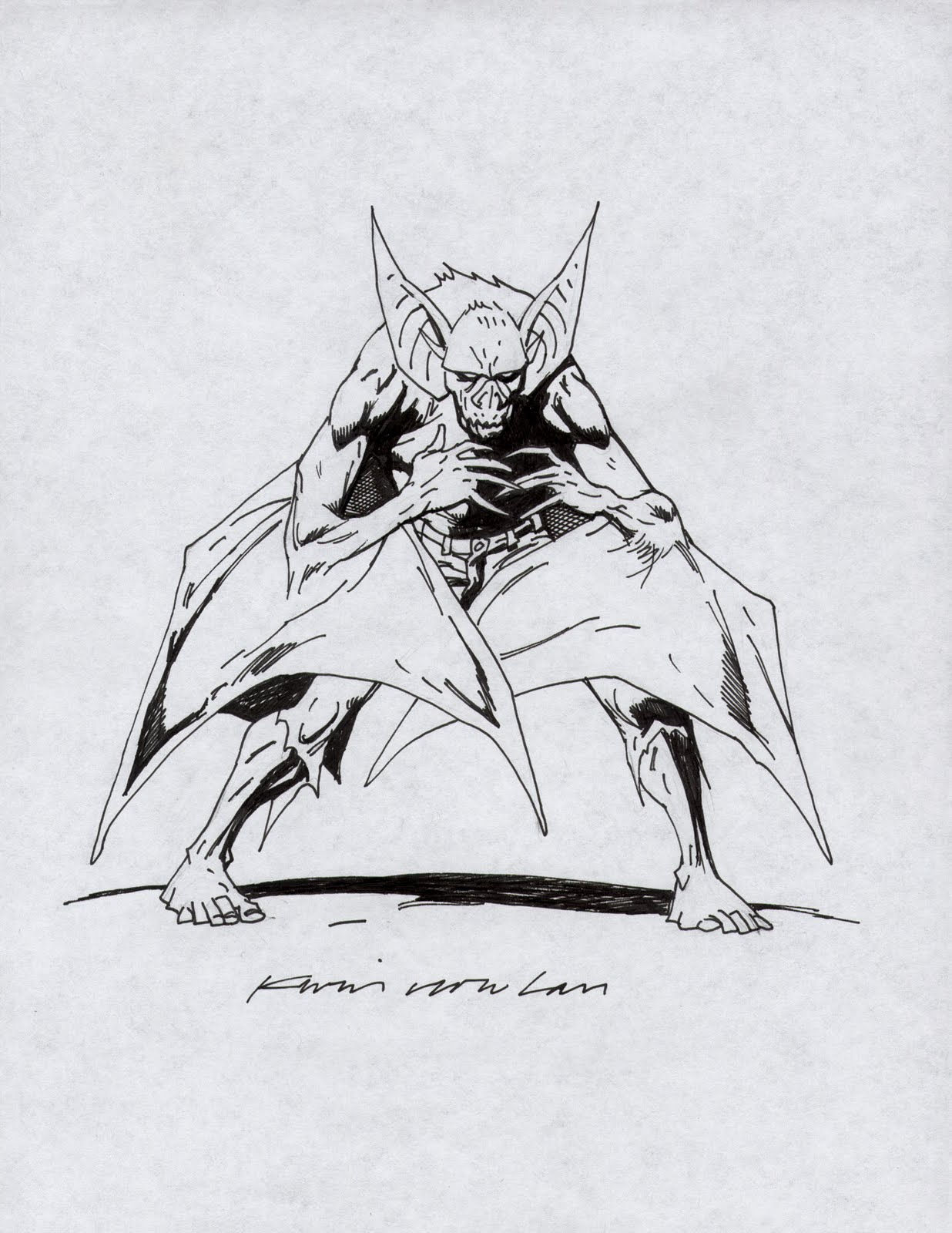 Wallpaper #eWgRG5MBSpphPi3-Fx6I270 Kevin Nowlan Two Man Bat Sketches