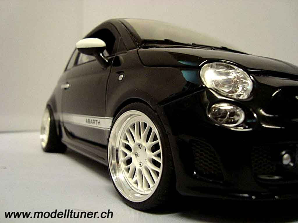 Wallpaper #a819a Front View of Black Fiat 500 Abarth Parked in the Street Editorial