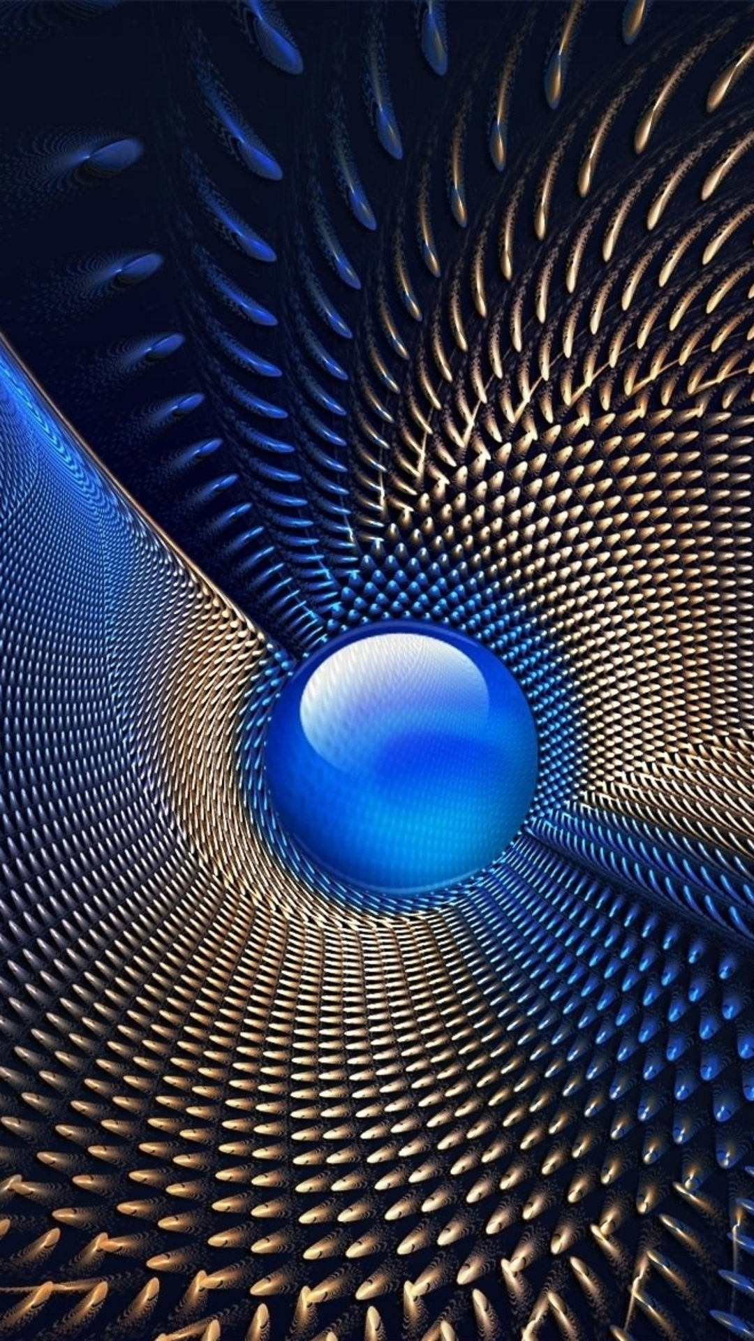 Wallpaper #s0LAPJMBOBpx0Nhm5sFg353 3D Blue Center Ball HD Wallpaper 1080x1920