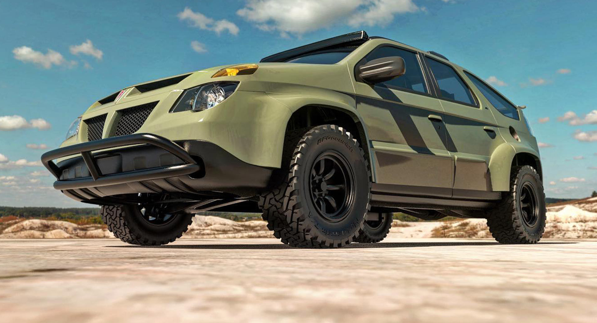 Wallpaper #X3QCwo4B_8f4nGFaSG5v12 Call Us Crazy but This Pontiac Aztek Imagined as an Off Road Battlecar