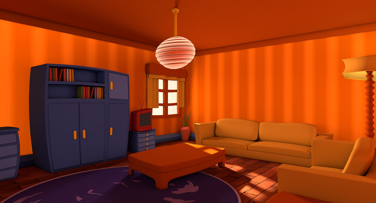 Wallpaper #MWcjC5MBSpphPi3-X9jd343 3D C4d Living Cartoon Room