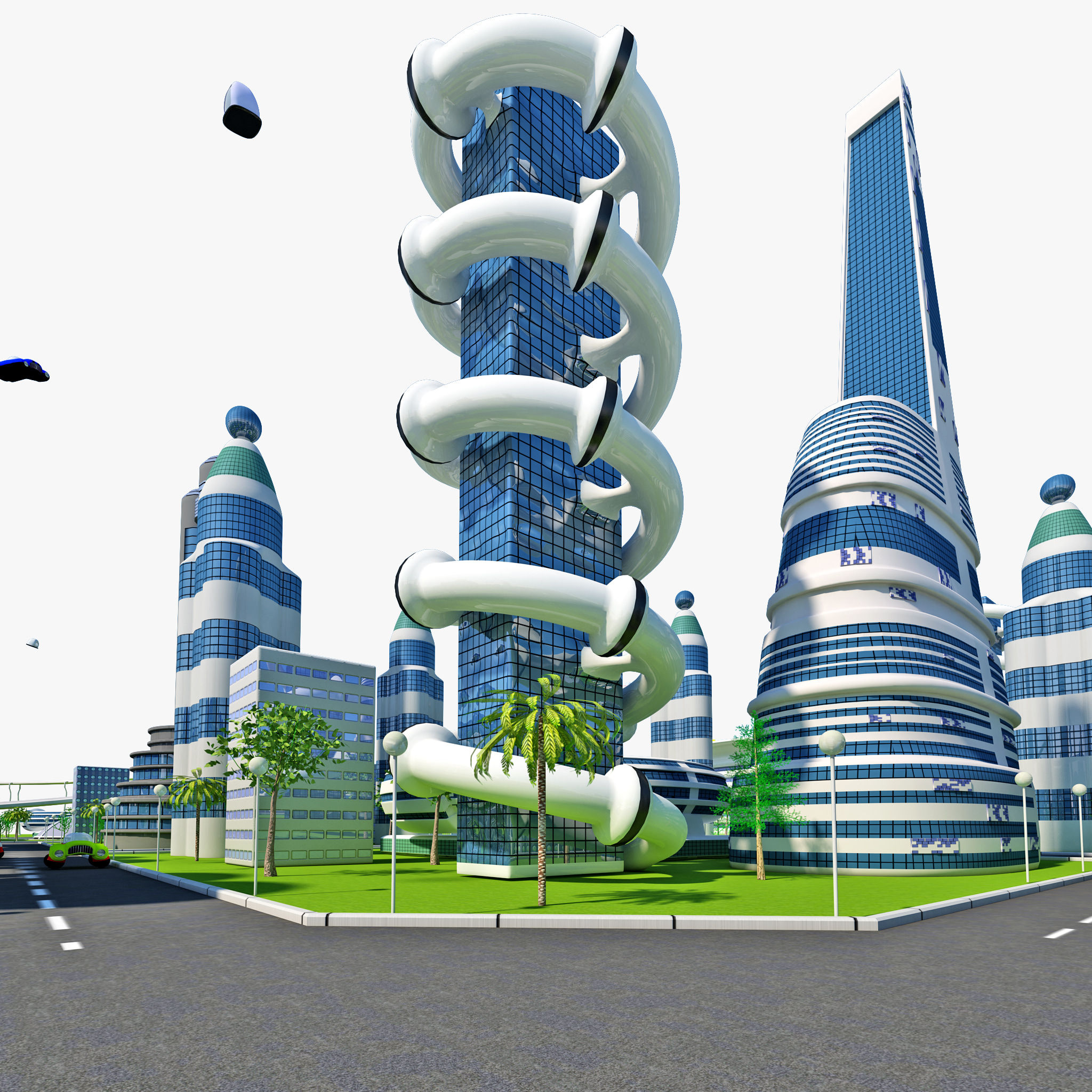 Wallpaper #n0JmPZMBOBpx0NhmrsSo379 3D Model Futuristic City