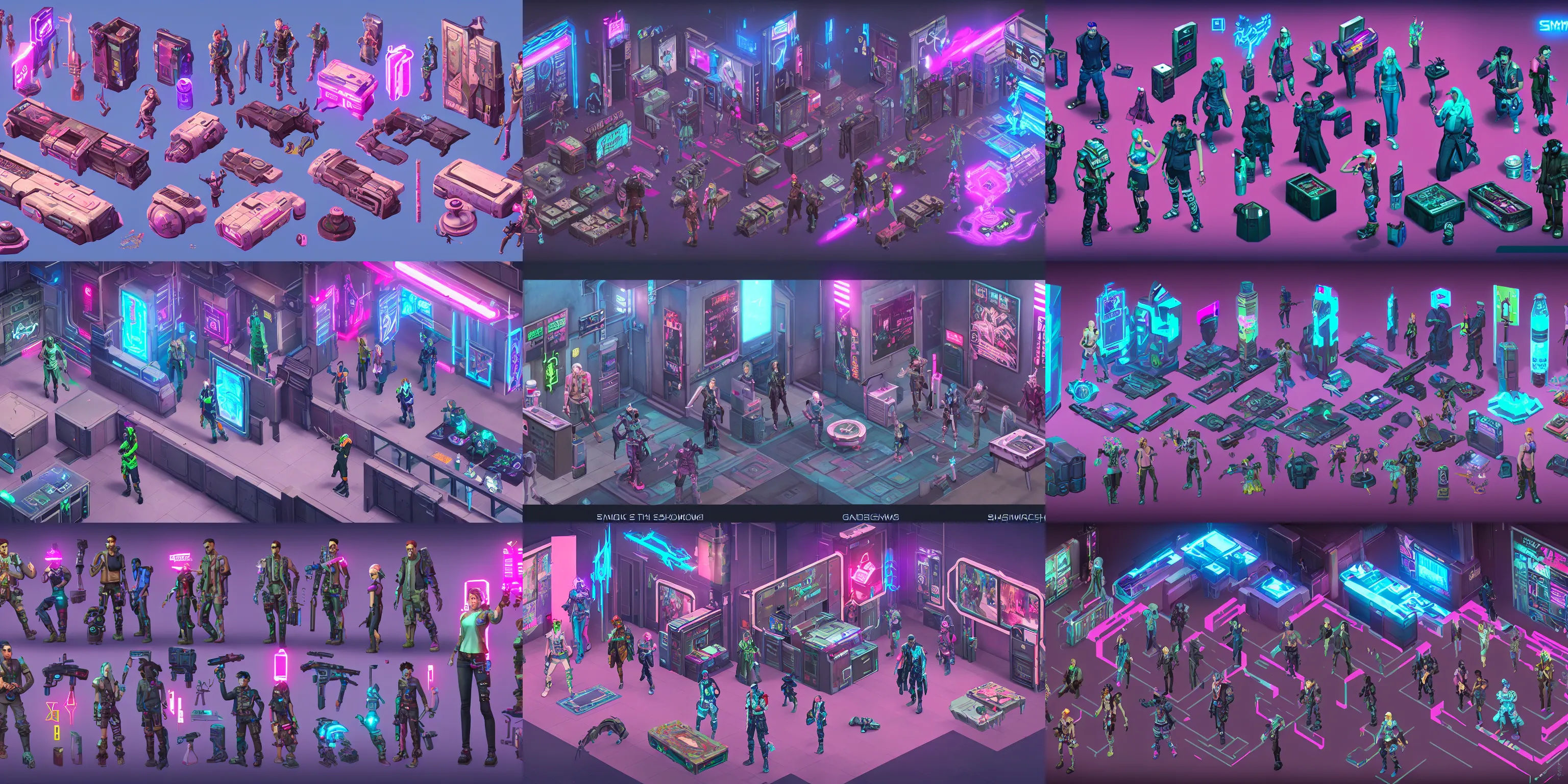 Wallpaper #EWc7-pIBSpphPi3-H5AG162 Krea Game Asset of the Sims Cyberpunk Shadowrun Furniture and Decor
