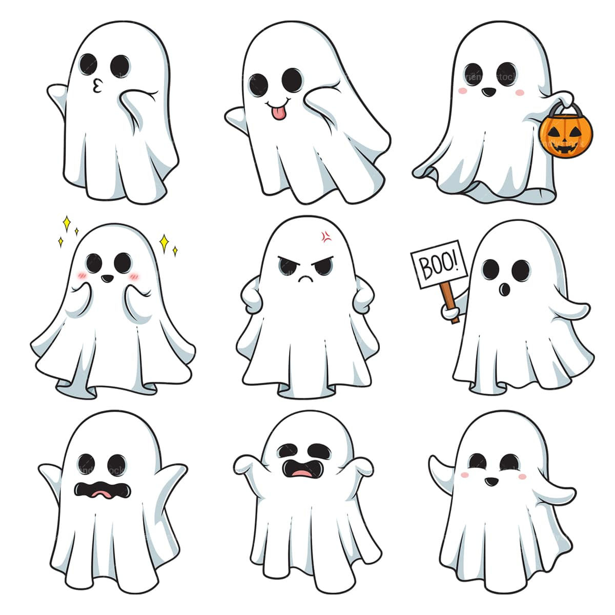 Wallpaper #F_SlOZMBKFX8bn3rEHfZ260 Cute Sheet Ghost Clipart Vector Collection Friendlystock