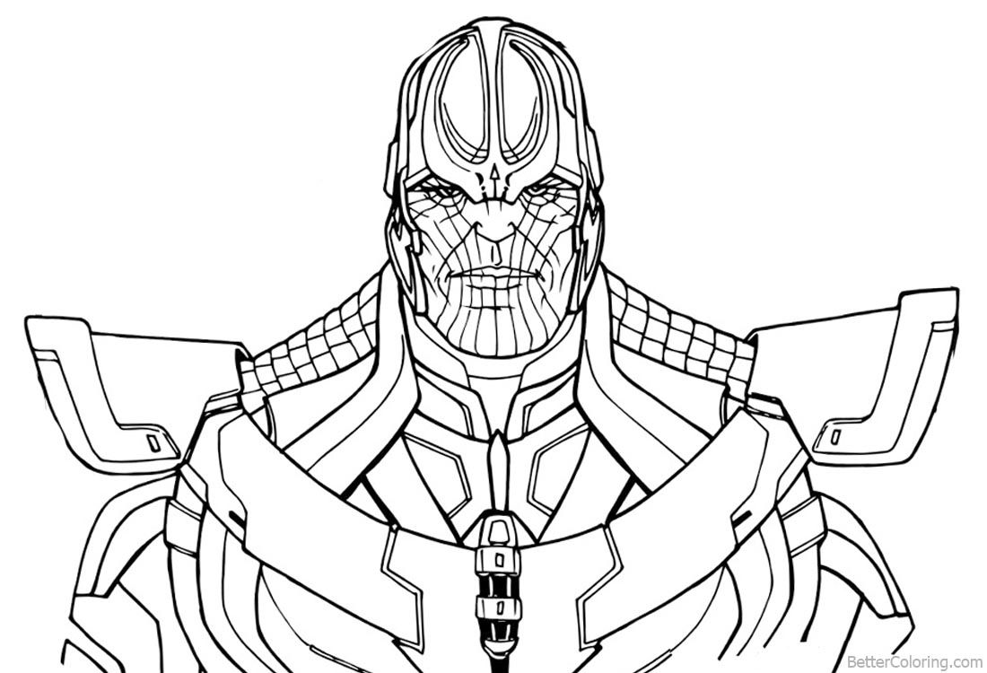 Wallpaper #s5x74ZIBZHQxiYarI7ur306 Thanos from Avengers Infinity War Coloring Pages Line Drawing Free