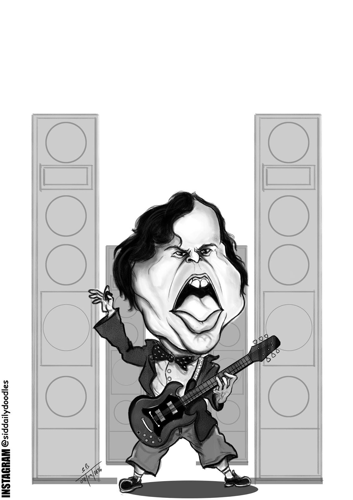 Wallpaper #f200d Intricate Detailed Caricature of Jack Black by Robert Crumb Creative