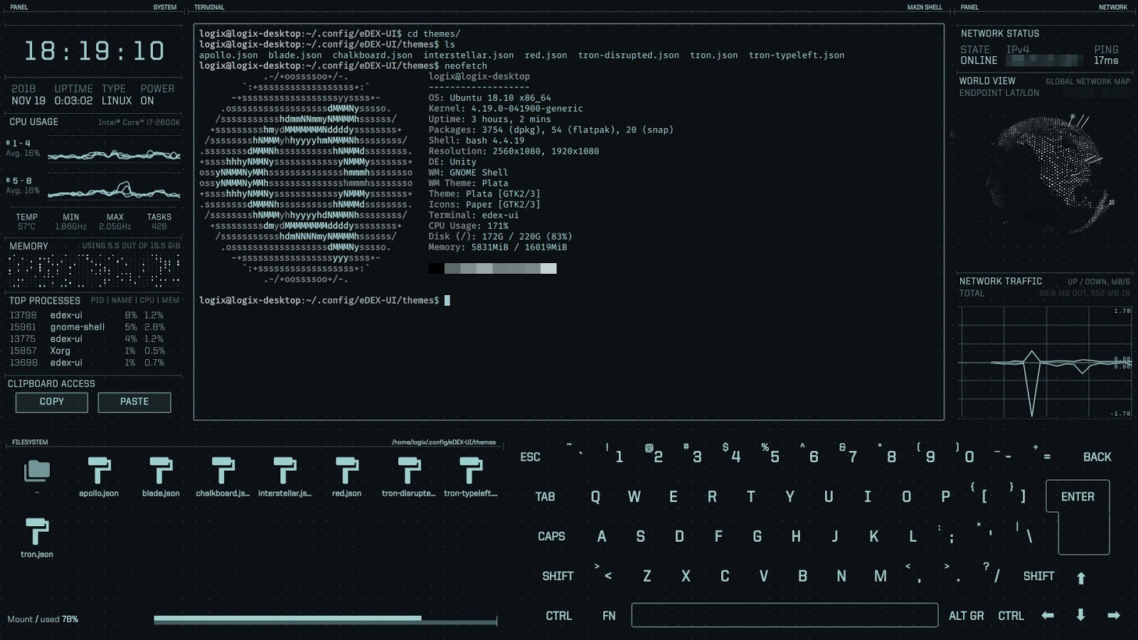 Wallpaper #OZ0aZJcBkAG5jTCHLLAN31 Edex Ui a Fully Functioning Sci Fi Computer Interface Inspired by Tron