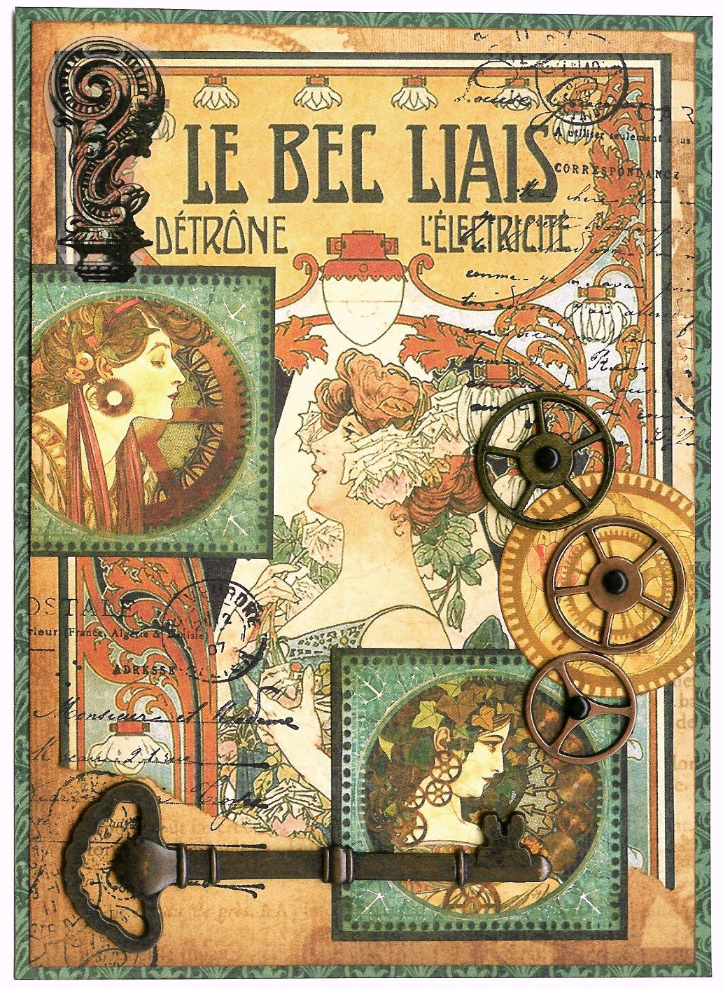 Wallpaper #K_BLfJcBi4JM6agGTB4245 Nostalgic Collage Steampunk Nouveau