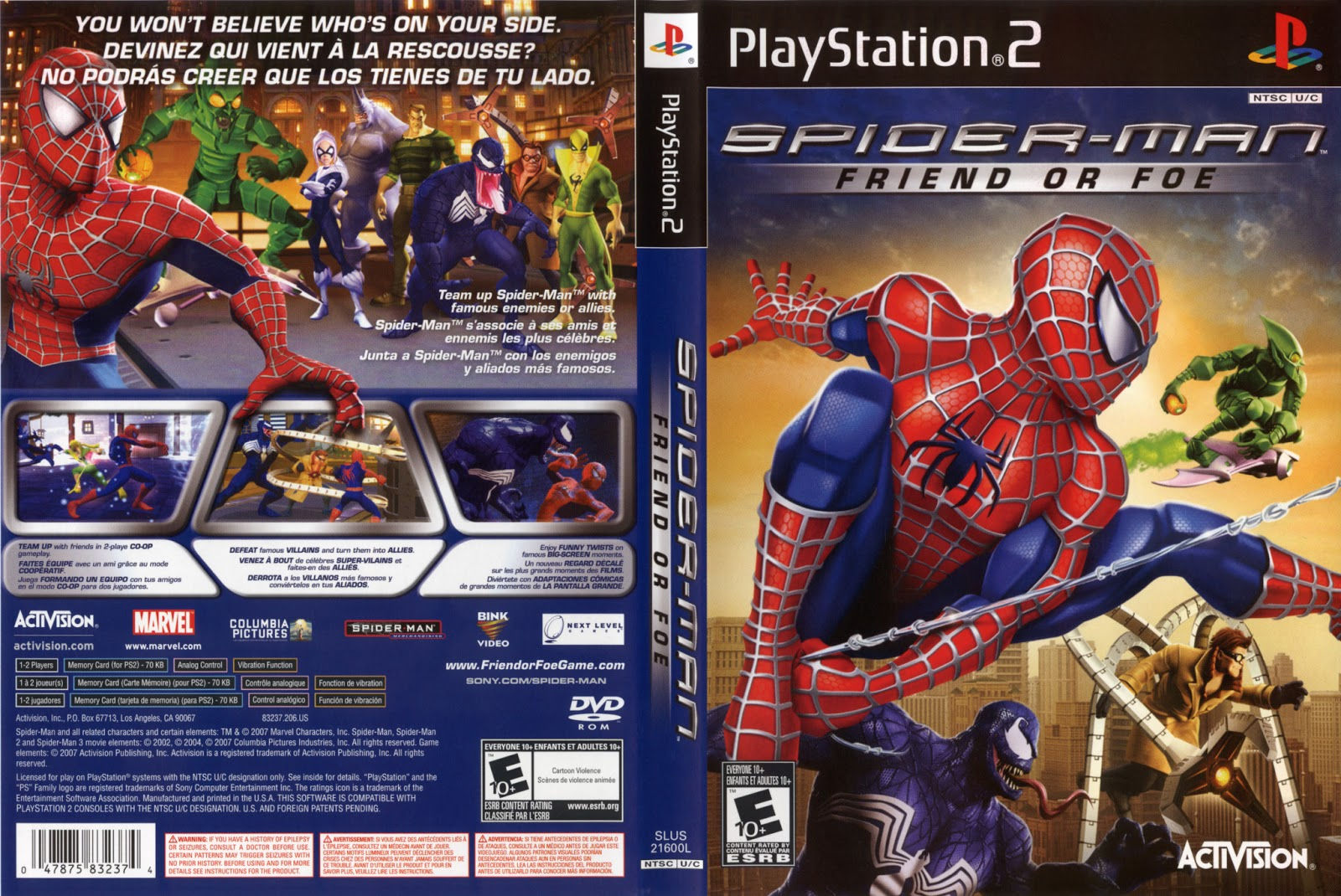 Wallpaper #0hmcEo8BtGB6xQ78DmM243 Spiderman Friend or Foe PS2 Games Capas
