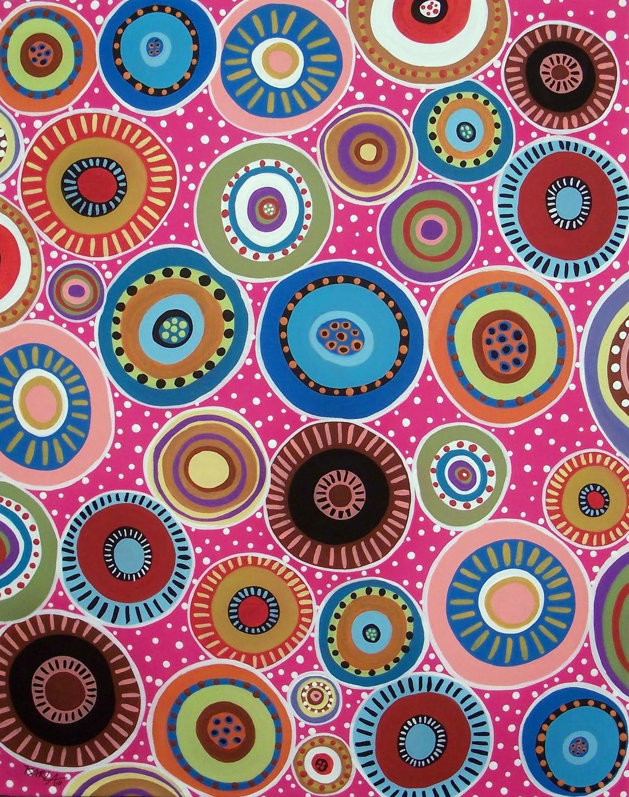 Wallpaper #52dQ-5IBSpphPi3-YpO8481 Karla Gerard Art Circles Abstract on Magenta