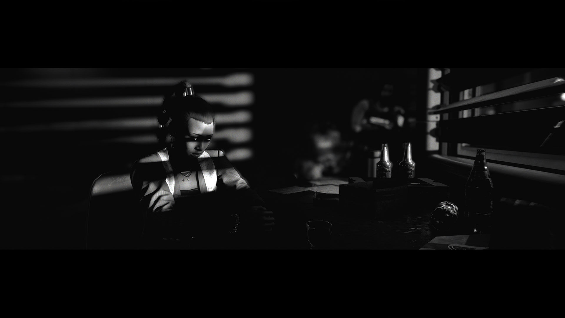 Wallpaper #oX2M8Y4Bnwiau_P6mQn439 Cyberpunk Noir Black and White Photography in Night City