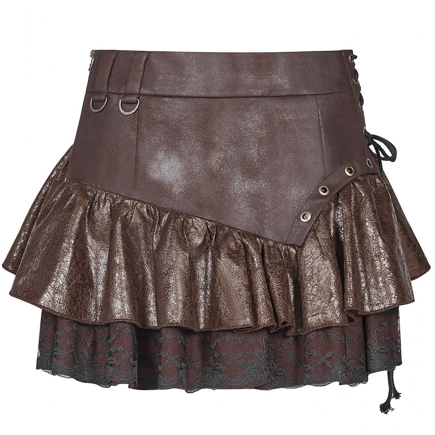 Wallpaper #_bmH3pIBJvJKYCmESQX08 Brown Norra Steampunk Mini Skirt by Punk Rave the Dark Store