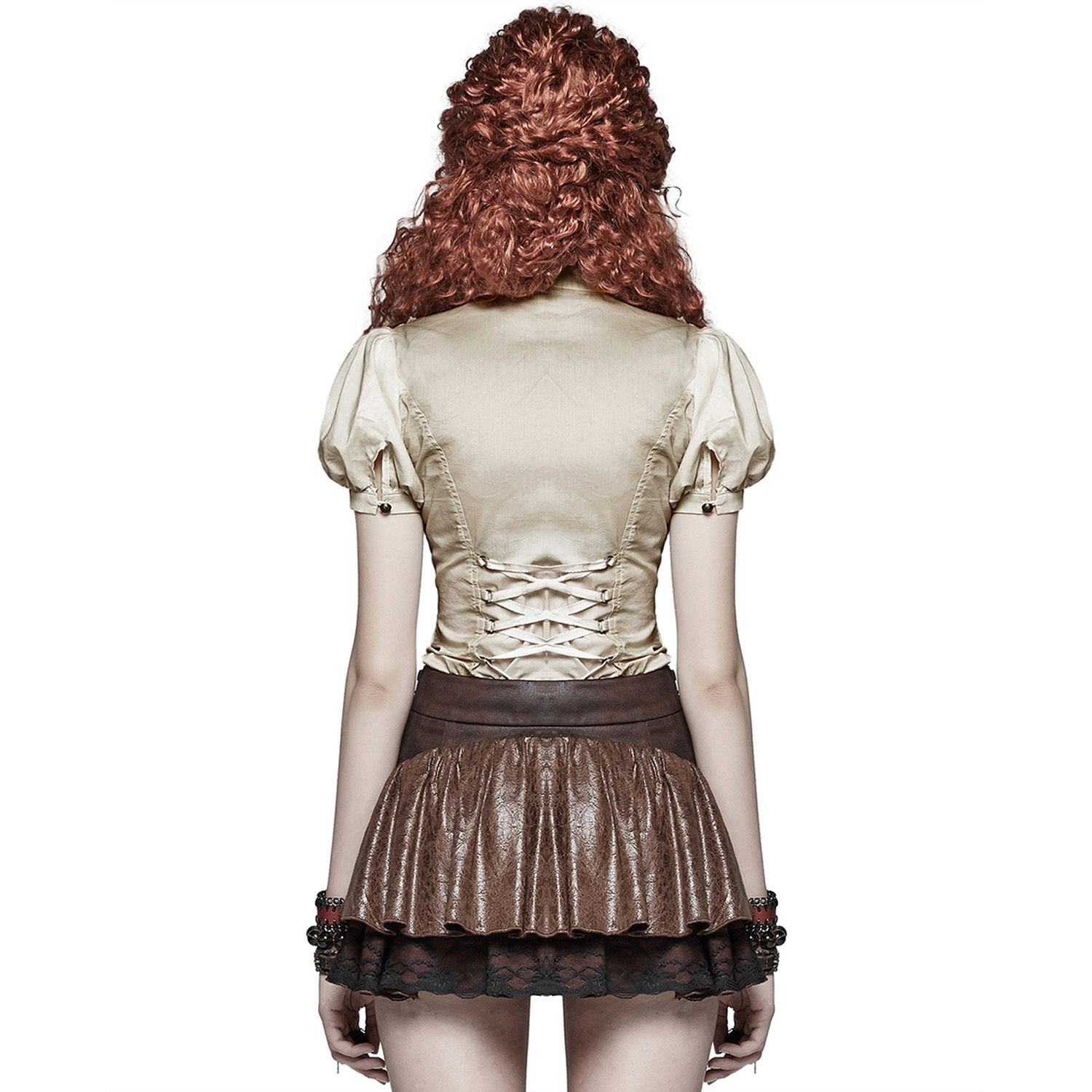 Wallpaper #_bmH3pIBJvJKYCmESQX013 Brown Norra Steampunk Mini Skirt by Punk Rave the Dark Store