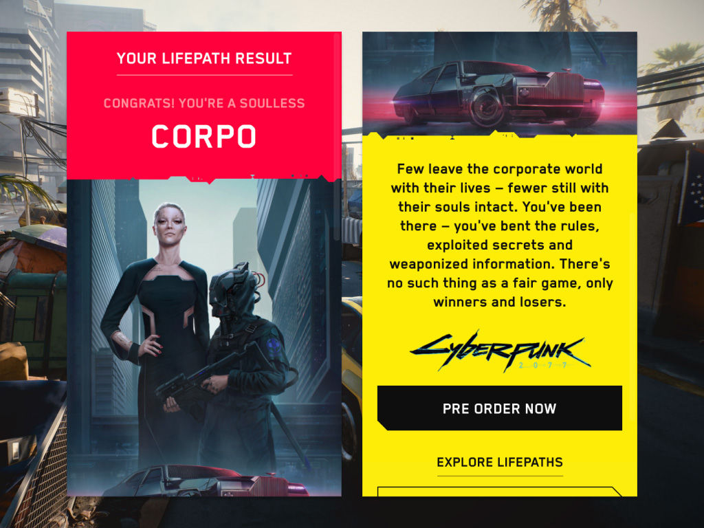 Wallpaper #WxltHo8BtGB6xQ78Gnk050 Grab Labs Cyberpunk 2077 Lifepath Quiz