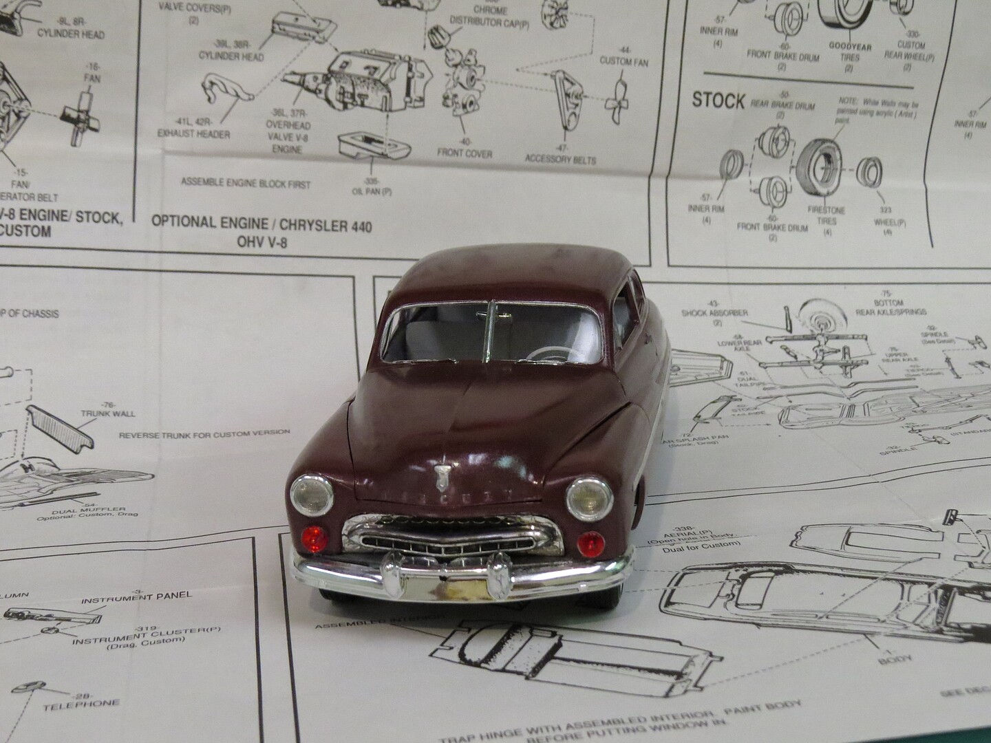Wallpaper #MTW_kpcBk_lpvpalNJVp114 1949 Mercury Custom Coupe Plastic Model Car 3 in 1 Kit 125 Scale