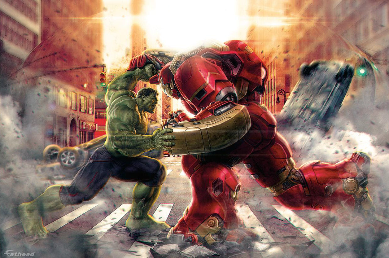 Wallpaper #WqWwOJMBVBiSkHCa7o4210 The Avengers Age of Ultron Hulk vs Hulkbuster Mural