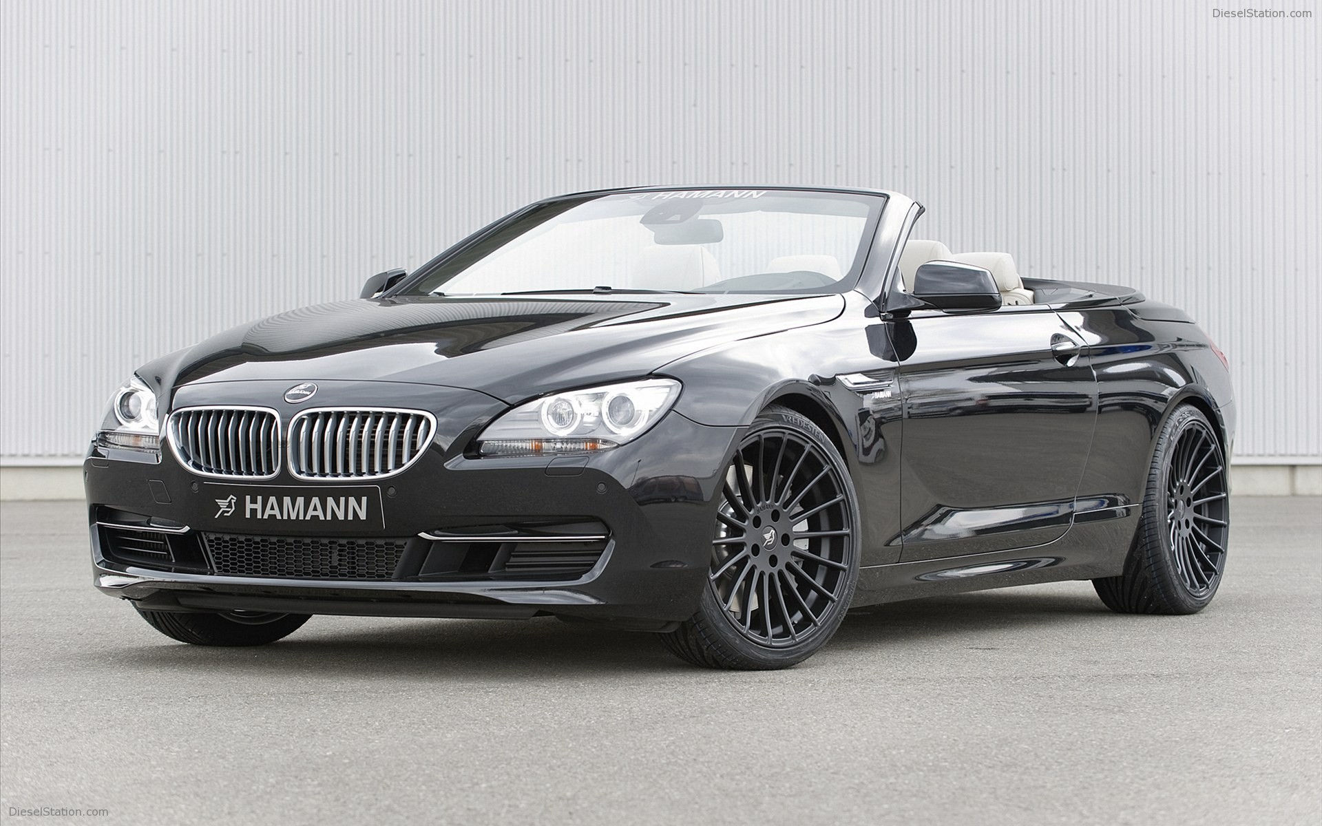 Wallpaper #VkVolo4B7YBJg1BVLqAC12 A Black BMW 6 Series Convertible with a Hamann Body Kit