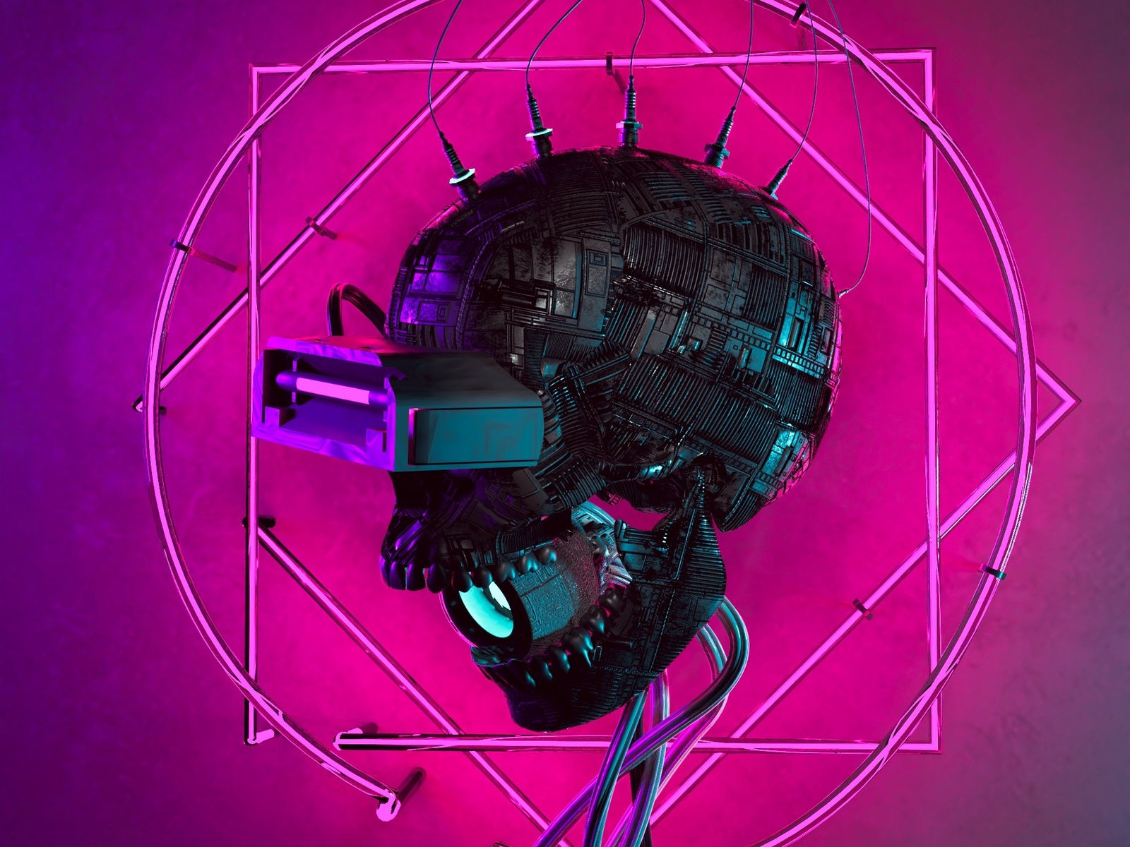 Wallpaper #4nPlf44BFI5NbQksLRcD14 Cyber Skull 2077 3D Artwork Phone and Desktop 4K Wallpaper by Eduard