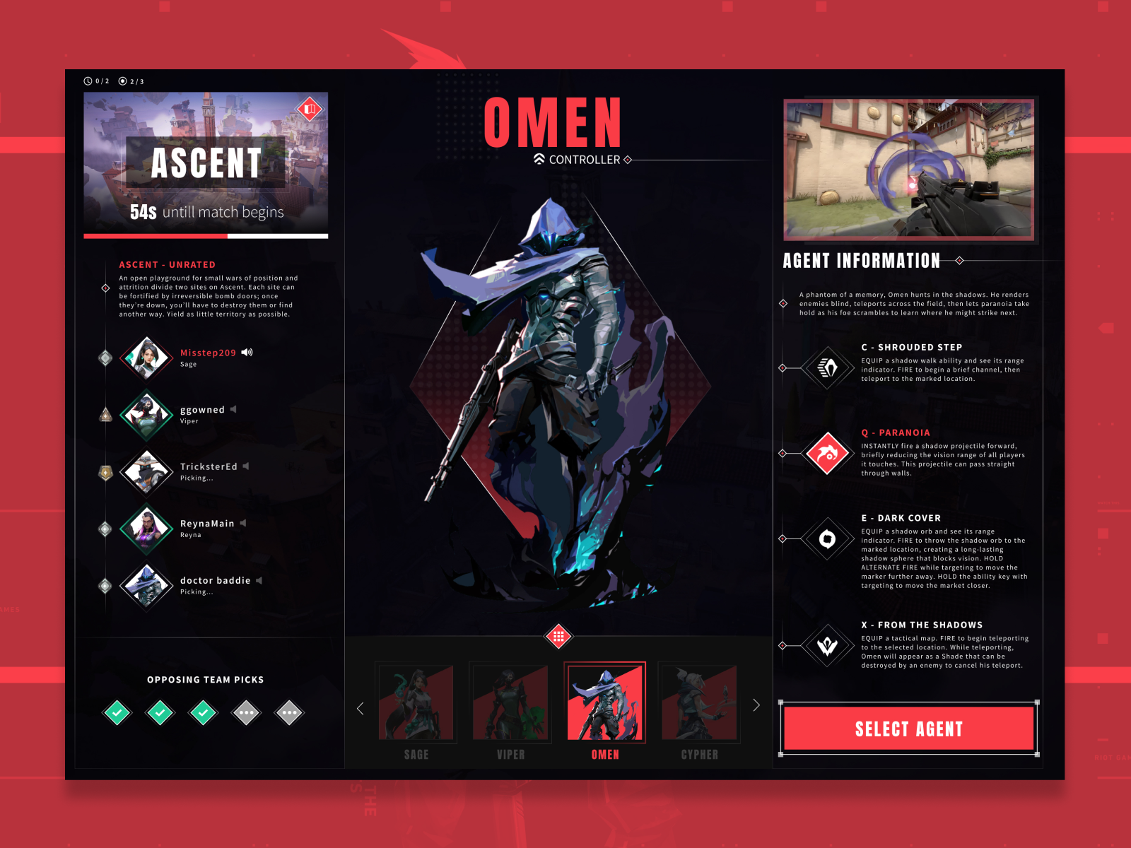 Wallpaper #ZfTEOZMBKFX8bn3ruHft287 Valorant Agent Selection Redesign by Matteo Elbert on Dribbble