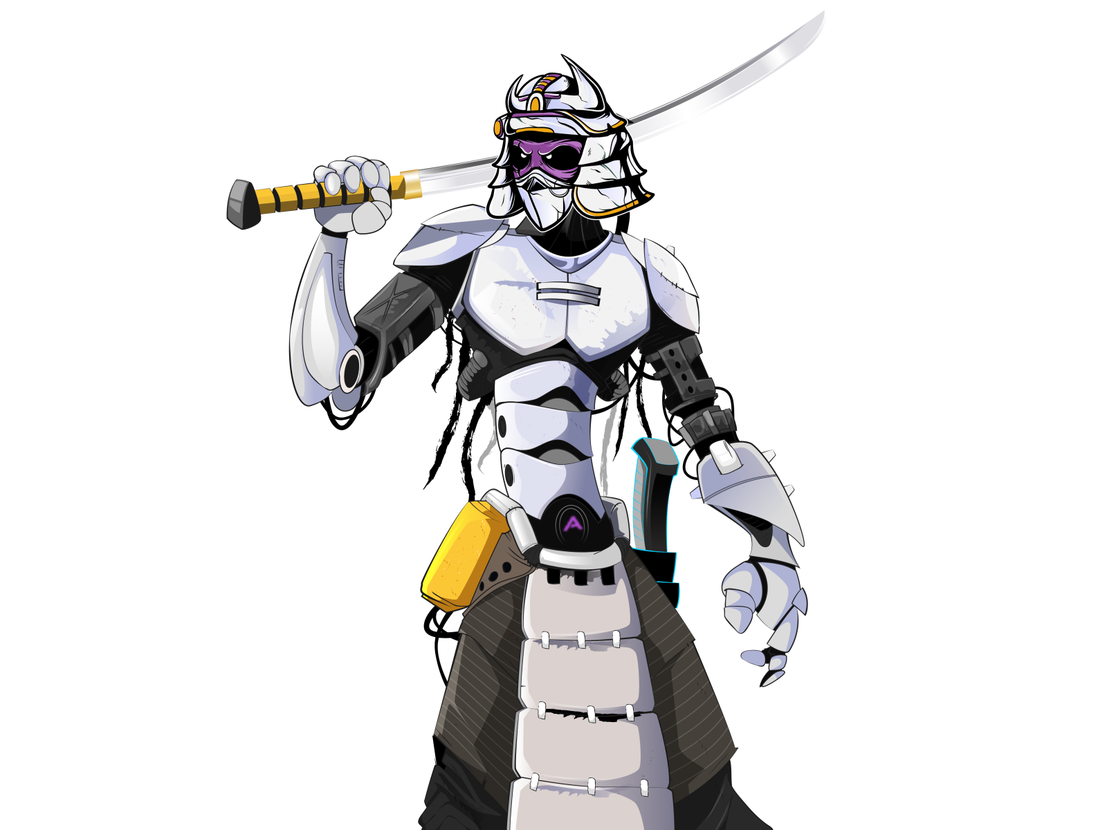 Wallpaper #ufvug5cBx-Hc5Y201a7E9 Ninja Robot Kilt Cyber Warrior Concept by Art Tawangar on Dribbble