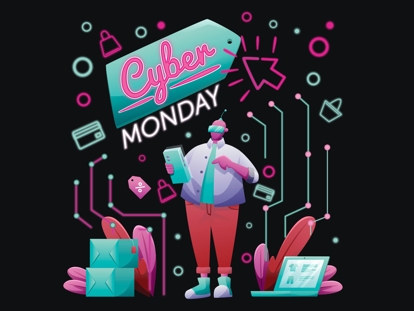 Wallpaper #mmg-HpMBSpphPi3-xiio162 Cyber Monday Greetings Illustration by Unblast on Dribbble