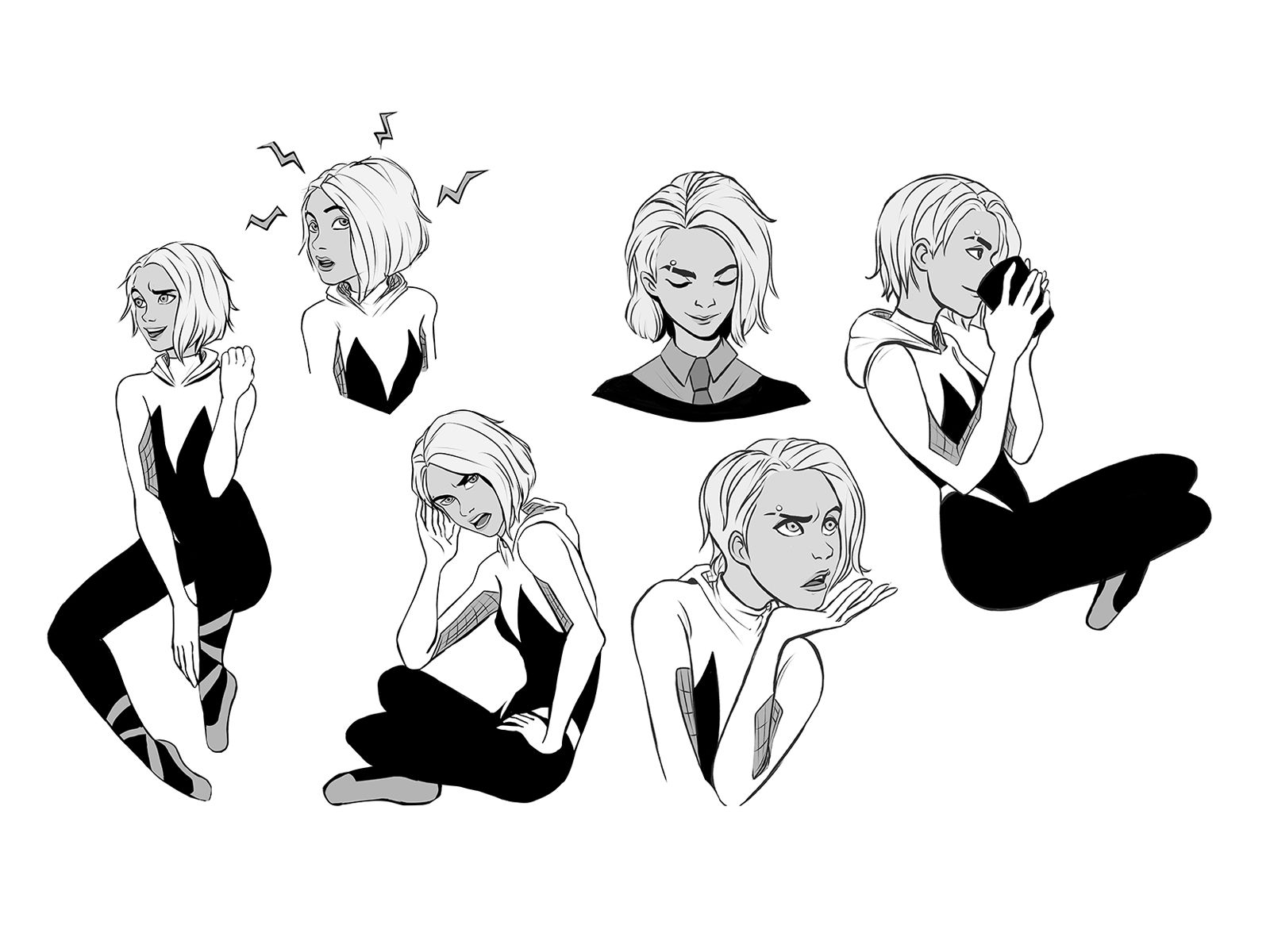 Wallpaper #AfSaOpMBKFX8bn3rEnm3156 Spider Gwen Gestures by Elisa Rio on Dribbble