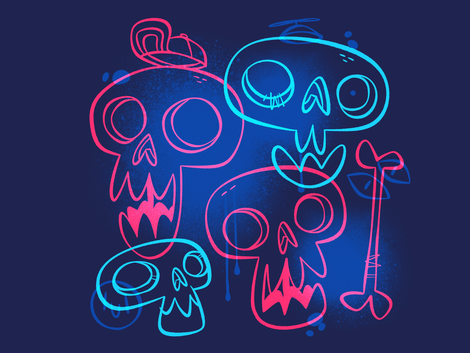 Wallpaper #BWe8C5MBSpphPi3-rNuv307 Neon Skulls by Jetpacks and Rollerskates on Dribbble
