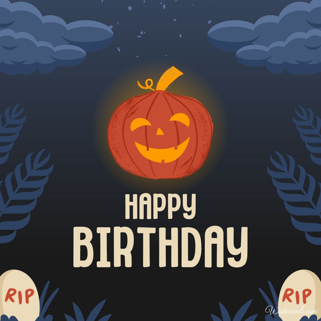 Wallpaper #ITHVNZMB5zzyi_yYzVif69 Halloween Themed Birthday Card