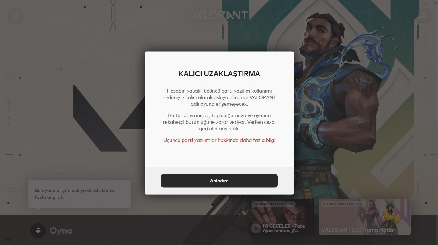 Wallpaper #kmelC5MBSpphPi3-L9qJ265 Riot Games Valorant Kalici Uzaklastirma Hesabin Ucuncu Parti Yazilim