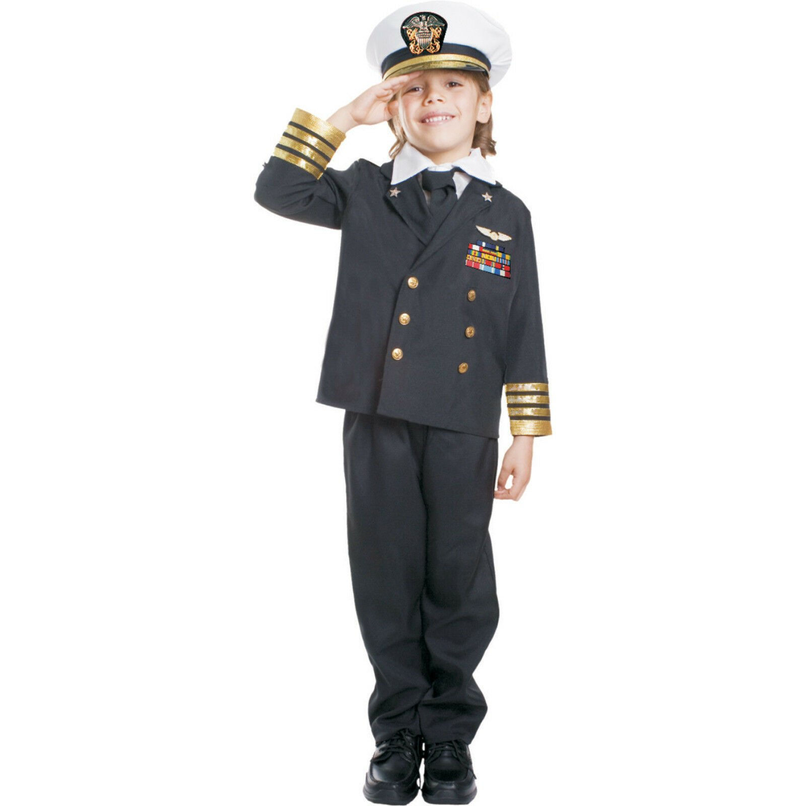 Wallpaper #jBoHUpMB1yWOL4qgVYKd26 Dress Up America Navy Admiral Costume Ship Captain Uniform for Boys