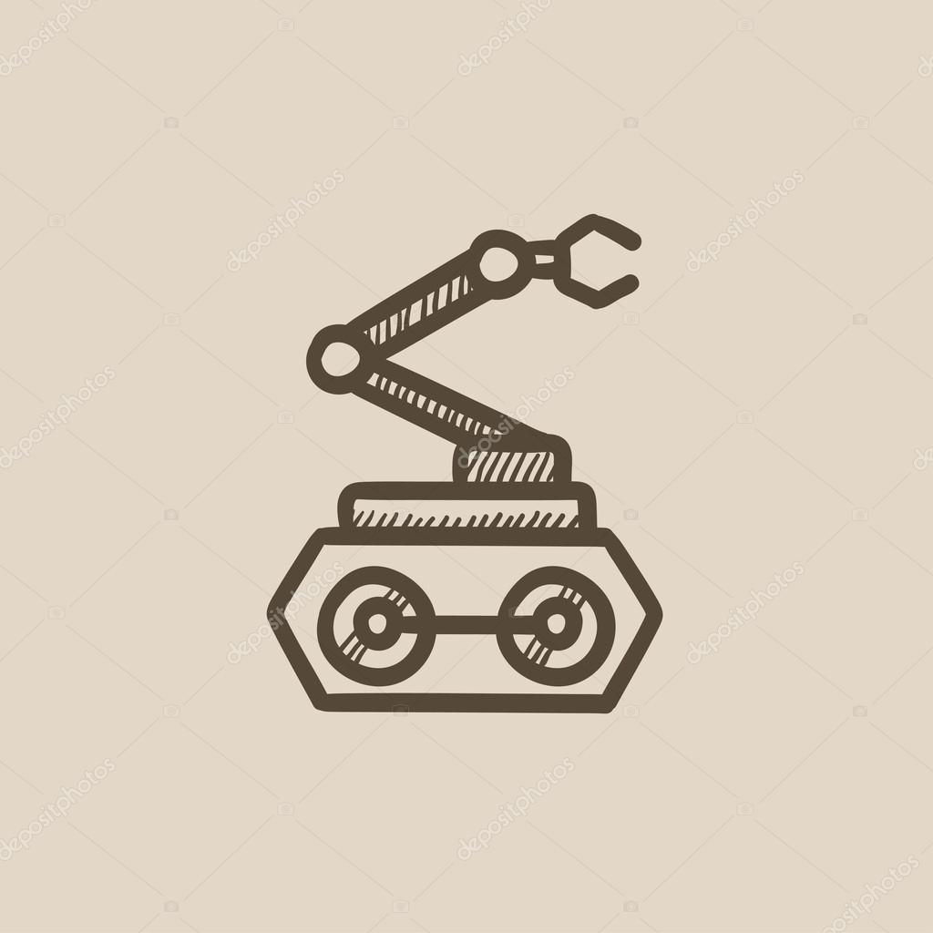 Wallpaper #m0ARMJMBJhL2WPba_L8Z58 Industrial Mechanical Robot Arm Sketch Icon Stock Vector by