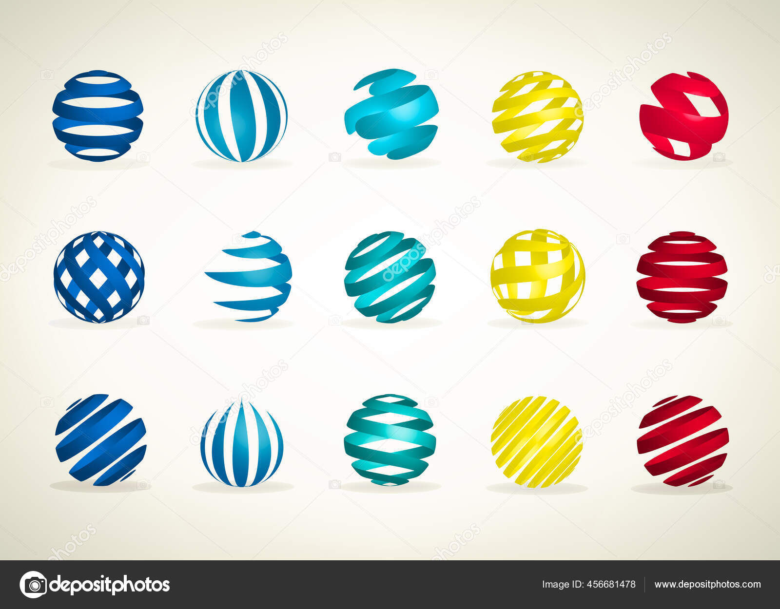 Wallpaper #BGcT6pIBSpphPi3-TUVE263 Set Abstract Globes Logo Stock Vector by Barcovanatalia 456681478