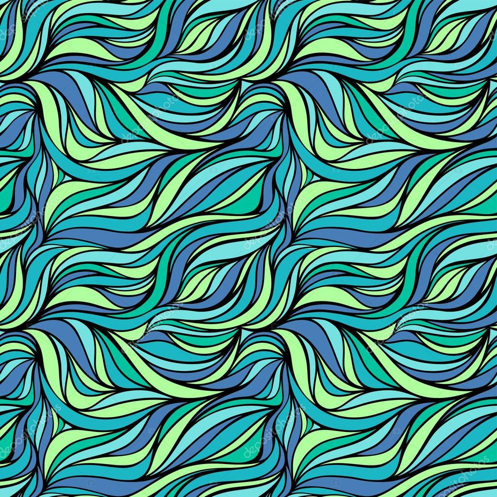 Wallpaper #Qx3gLJMBlOZrFDOkdsyQ209 Vector Color Hand Drawing Wave Sea Background Blue Abstract Ocean