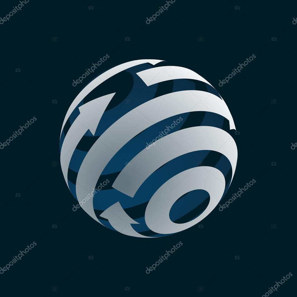 Wallpaper #BGcT6pIBSpphPi3-TUVE234 Abstract Globe Logo Element Rotating Arrows Vector Symbol of