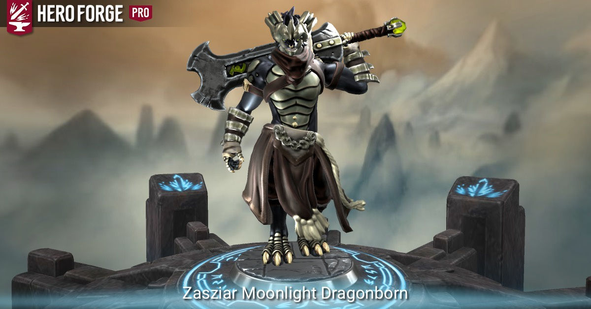 Wallpaper #uLgn1pIBJvJKYCmEAtzB20 Zasziar Moonlight Dragonborn Made with Hero Forge