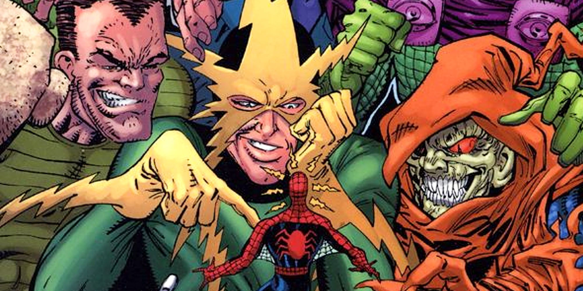 Wallpaper #ceb46 1920x1080 Spiderman vs Sinister Six Art Laptop Full HD 1080p HD 4K