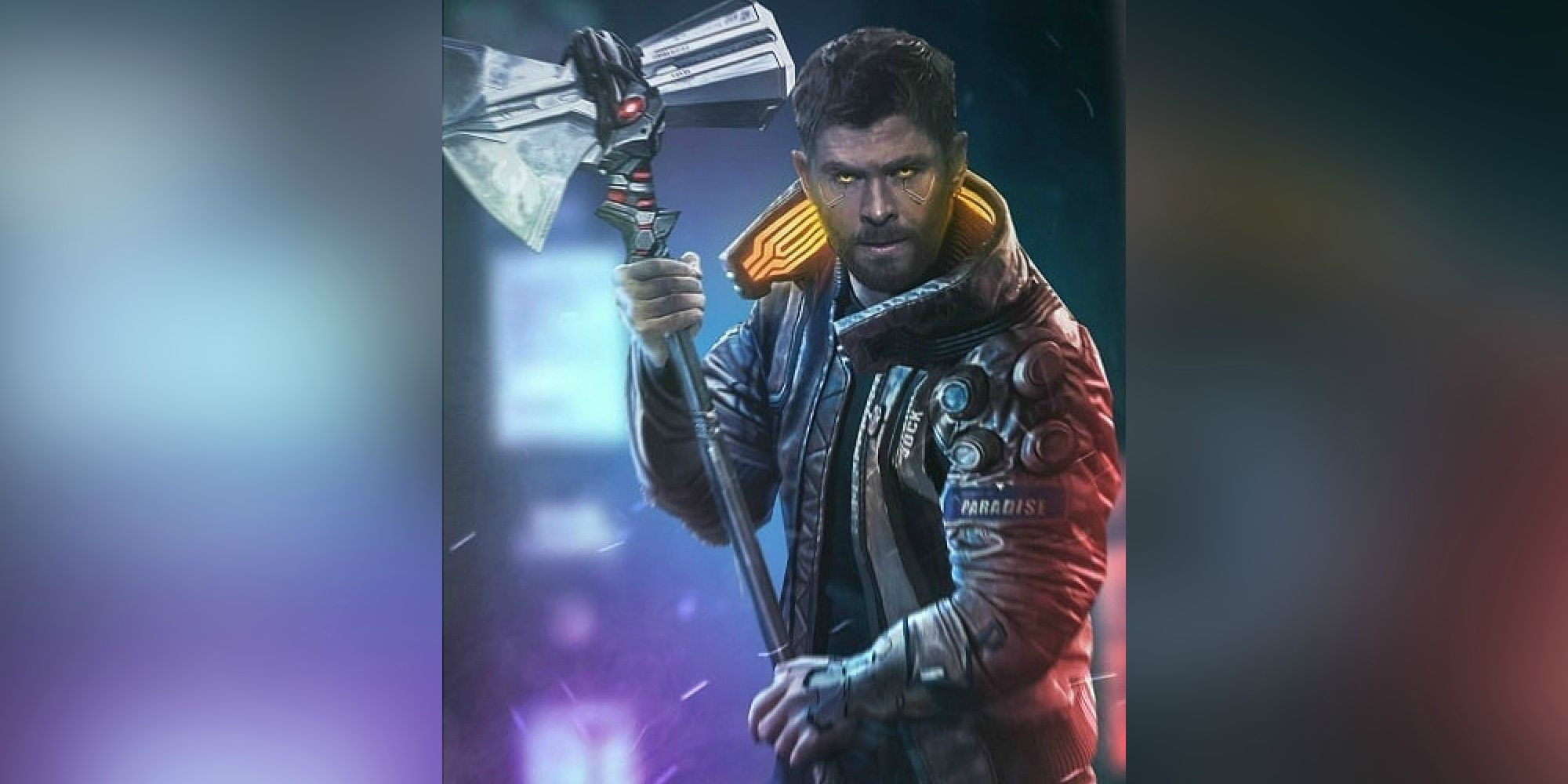 Wallpaper #oXRZ1I4B_8f4nGFa8nXV24 Thor Becomes a Marvel Cyberpunk Hero in New Fan Art