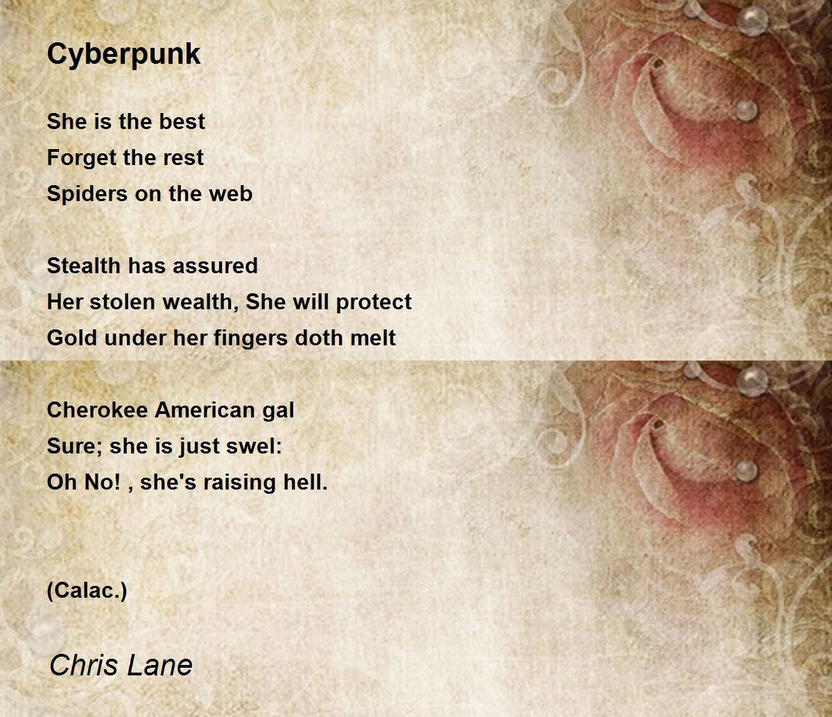 Wallpaper #zkVipY4B7YBJg1BVT6XG43 Cyberpunk Cyberpunk Poem by Chris Lane