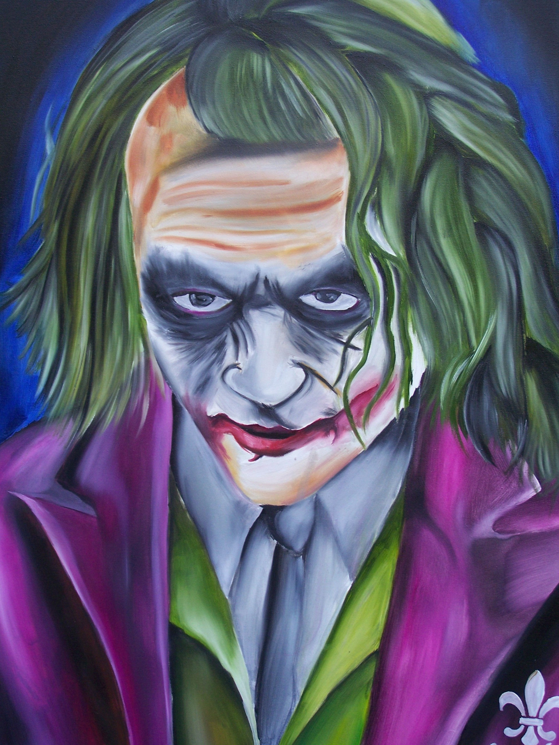 Wallpaper #8mgCGpMBSpphPi3-0hmI320 Heath Ledgers Joker Oil on Canvas for Sale Heath Ledger Photo