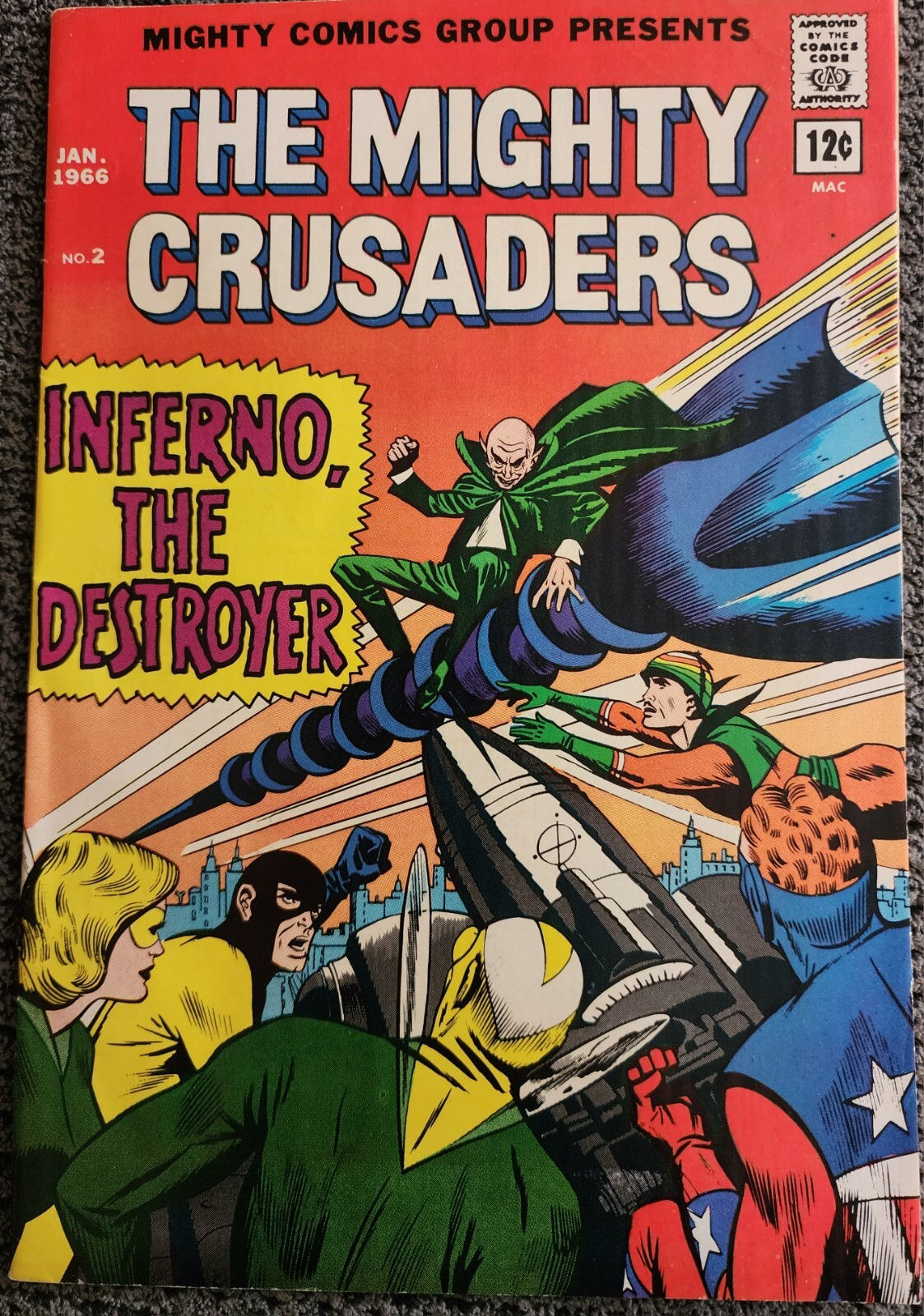 Wallpaper #aO80TZMBMN-XEVvVKj_l264 The Mighty Crusaders Issue 2 Silver Age Comic Book 1965 Inferno the