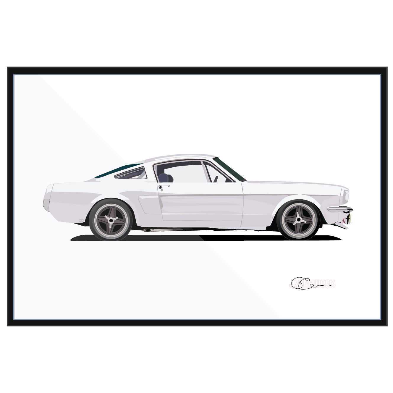 Wallpaper #80VAk44B7YBJg1BV_J6s48 65 Ford Mustang Fastback White J7artwork