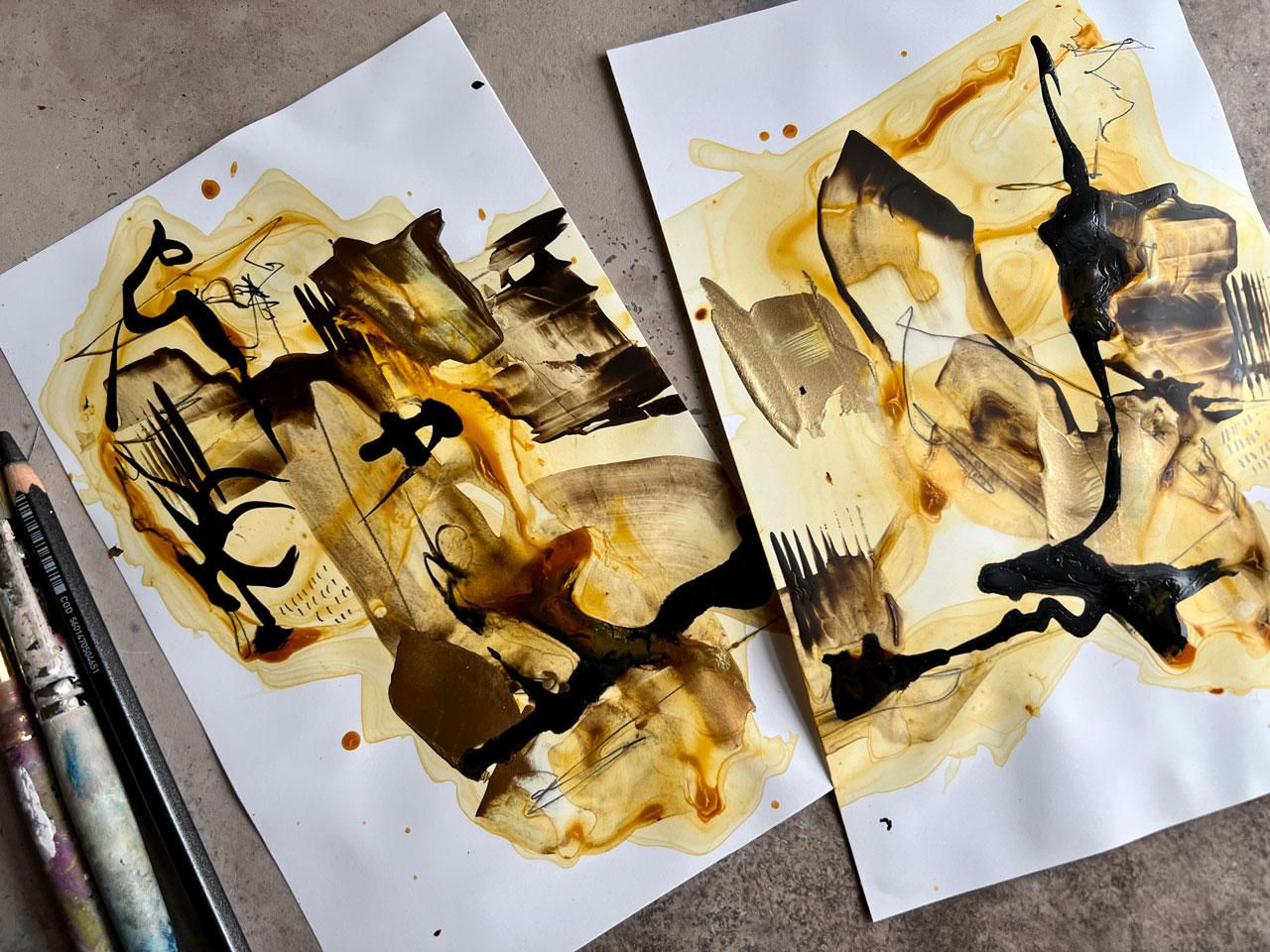 Wallpaper #NOpBV5MBlwTYPL18cxH1309 Acrylic Paint Abstracts on Mineral Paper Creating and Exploring