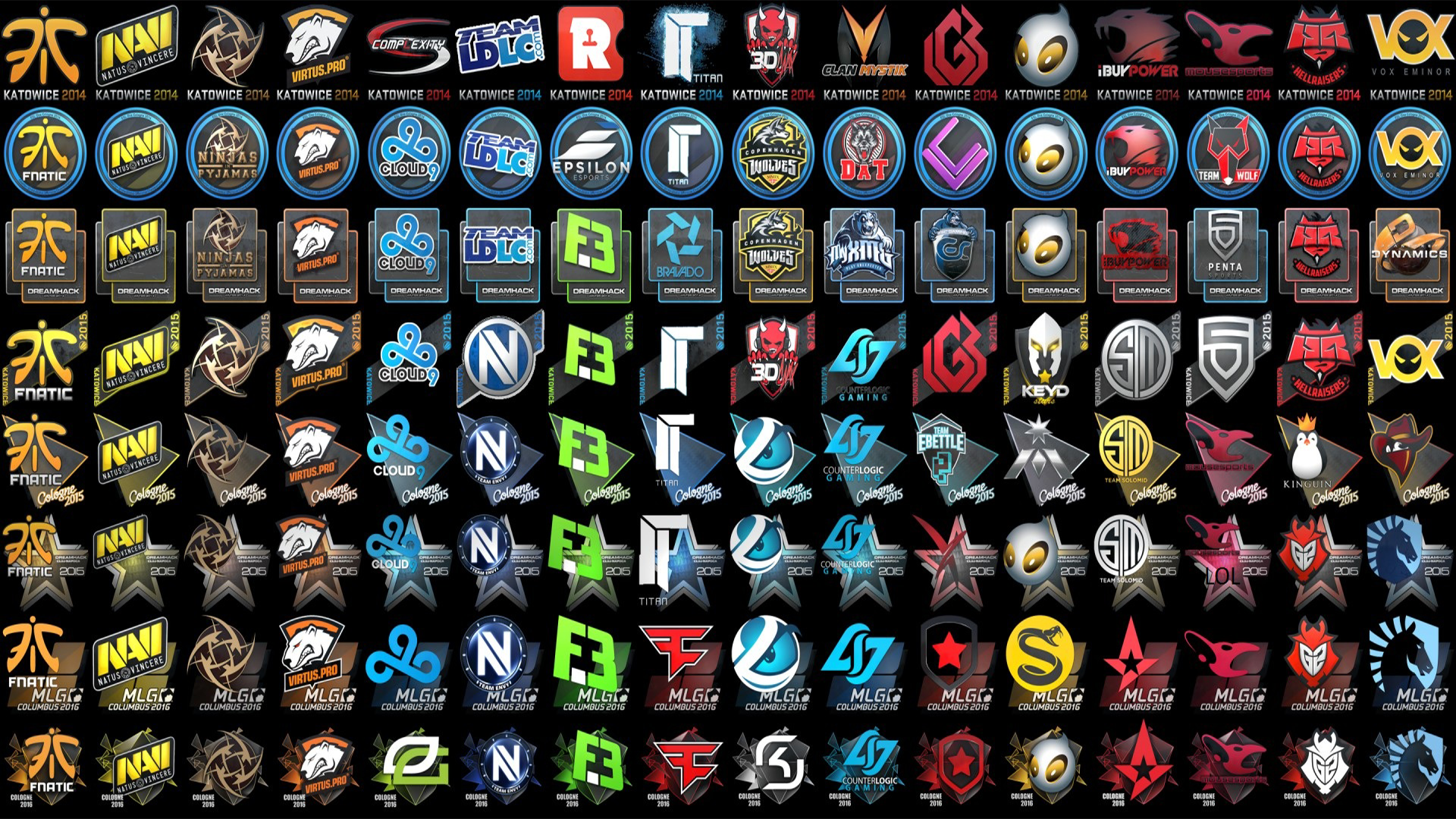 Wallpaper #UxkGFI8BtGB6xQ78X2dR50 All Team Stickers Created by Vispooh Csgo Wallpapers