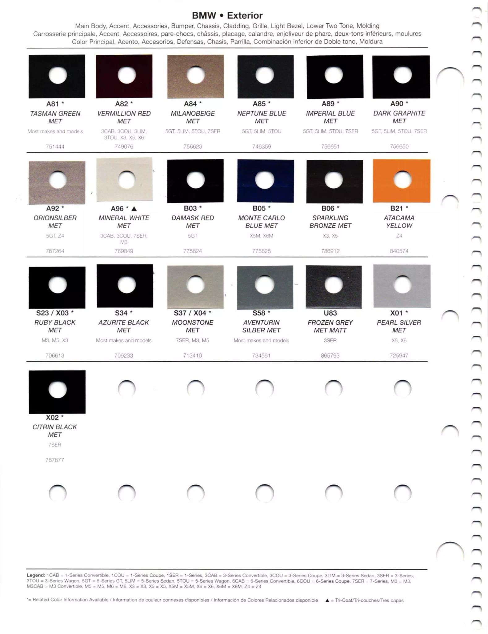 Wallpaper #aRlqJY8BtGB6xQ78CoZh47 2011 BMW Paint Codes Color Charts