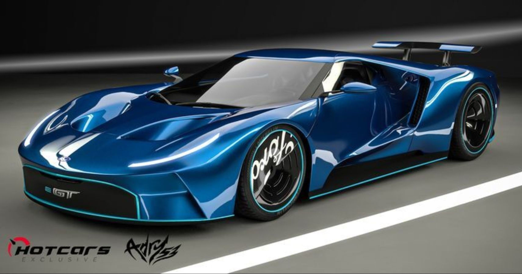 Wallpaper #ofvZg5cBx-Hc5Y20b64r25 A Clever Rendering of an Electric Ford GT