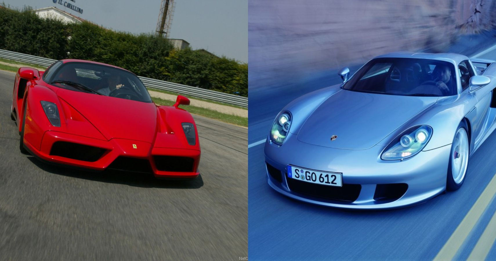 Wallpaper #2rxAO5MBMDFIMcjNc35R150 Supercar Icons Ferrari Enzo vs Porsche Carrera GT